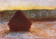 Claude Monet Grainstack,Thaw,Sunset painting